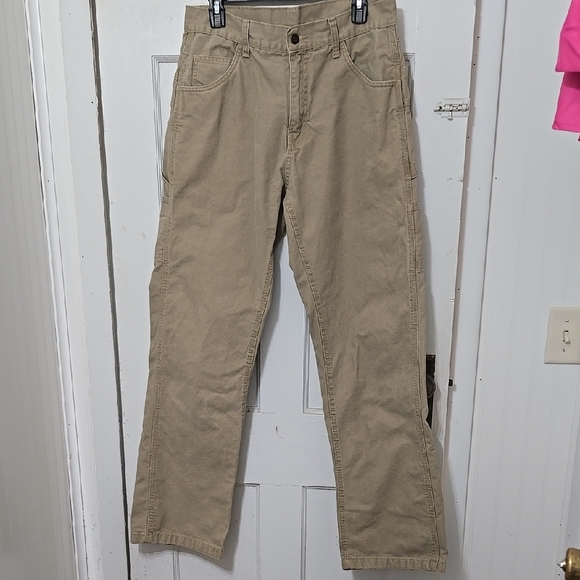 Men's BERNE WORK PANTS 32W×34L Good SHAPE!! SEE PICS!! STRONG DURABLE TAN - Picture 1 of 9